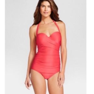 Large Merona one piece swimsuit pink/coral